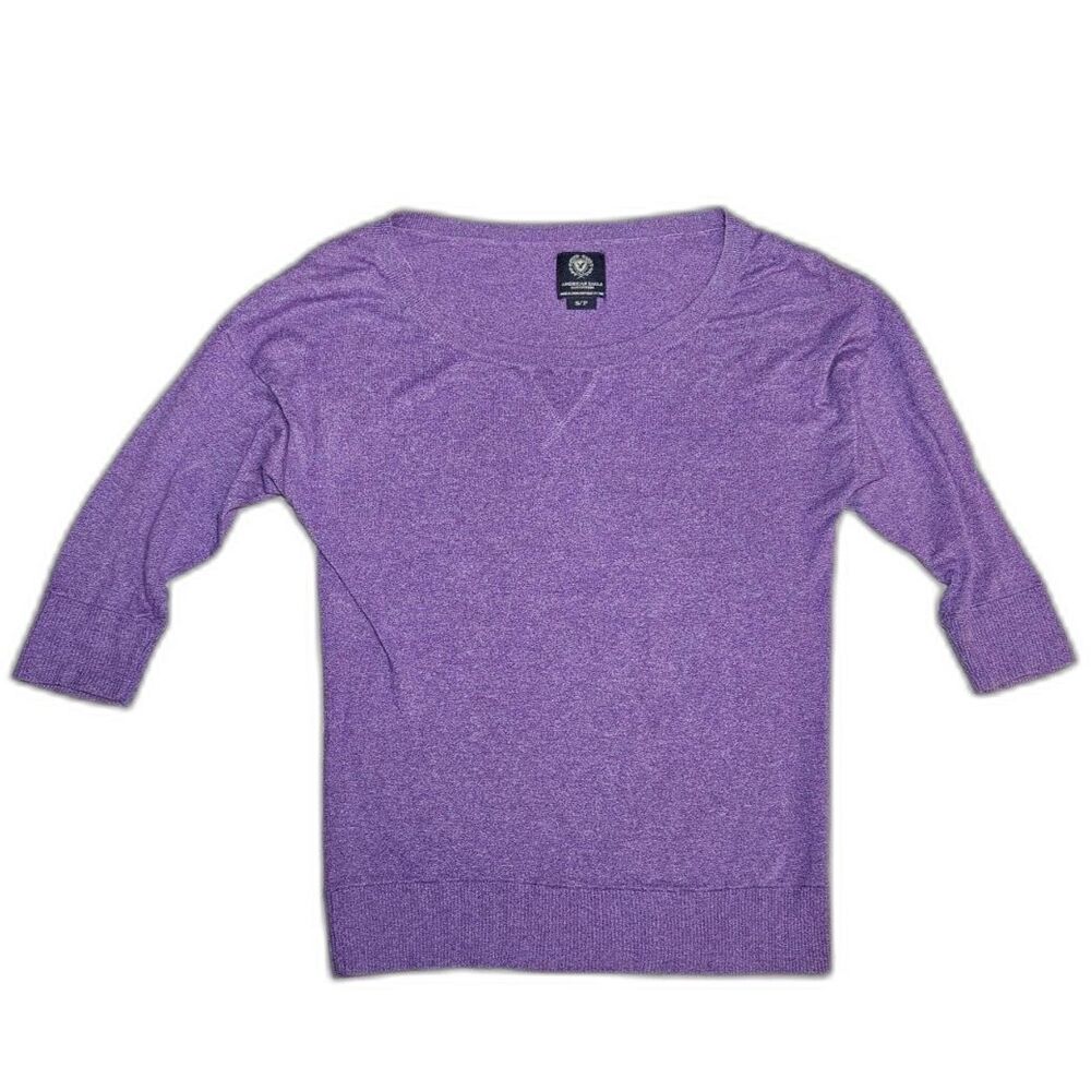 American Eagle Outfitters Purple Heather Crewneck Sweater Women’s S/P
